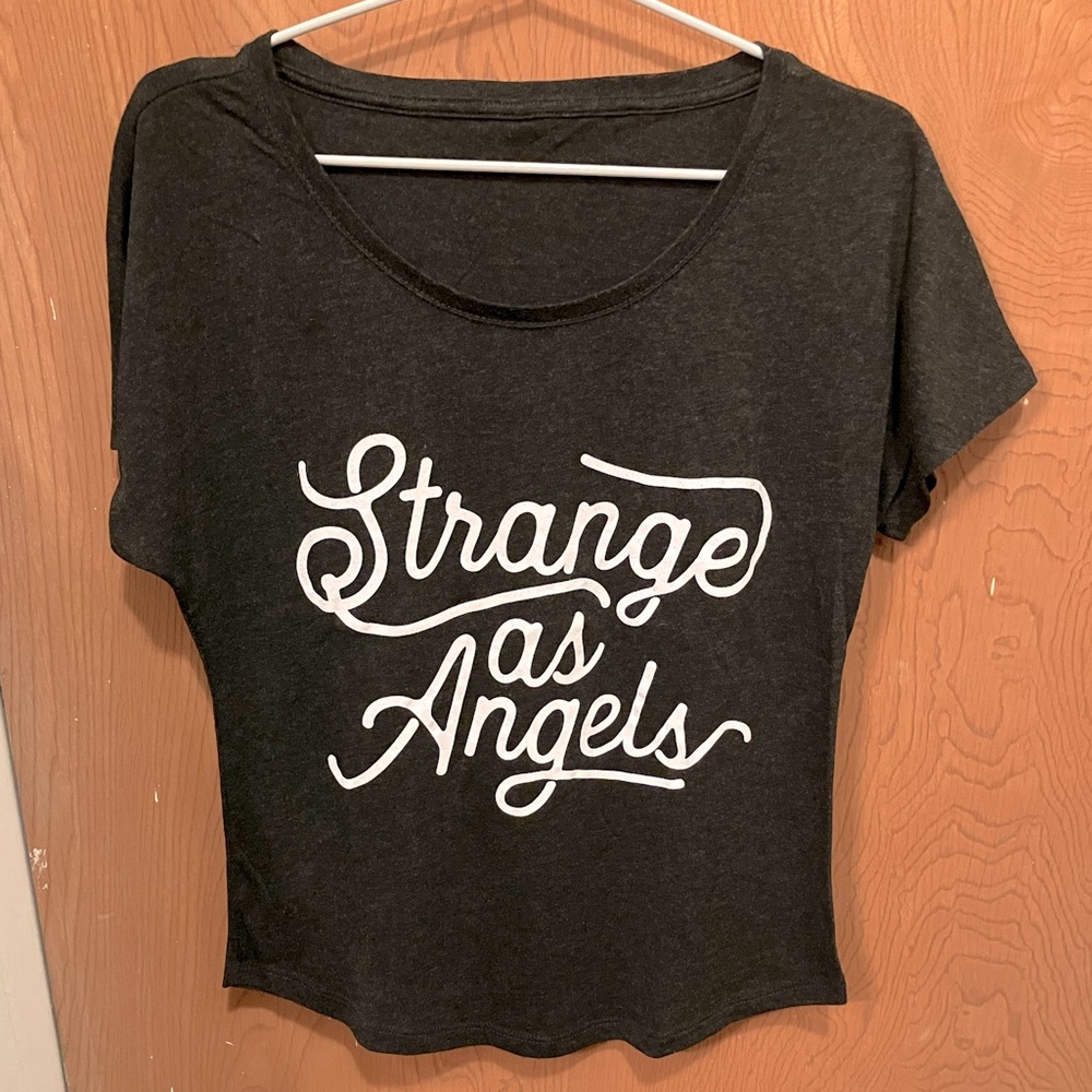 Women’s Medium Slouchy Tee, Strange As Angels (The Cure)